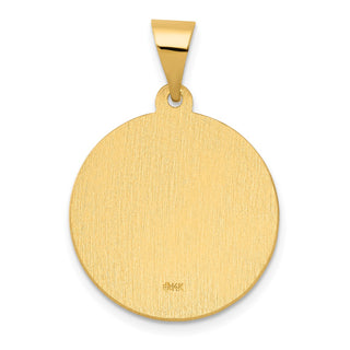14k Yellow Gold Polished and Satin Hollow Spanish St. Joseph Medal Pendant