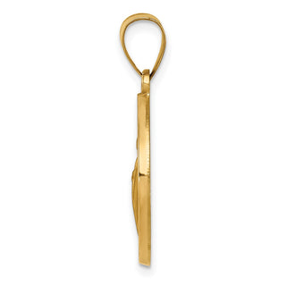14k Yellow Gold Polished & Satin Hollow Spanish St. Jude Thaddeus Medal Pendant