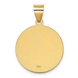 14k Yellow Gold Polished and Satin St. Kateri Hollow Medal Pendant