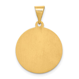 14k Yellow Gold Polished and Satin St. Maria Goretti Hollow Medal Pendant