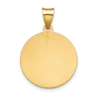14k Yellow Gold Polished and Satin Hollow Spanish St. Lucy Medal Pendant
