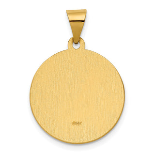 14k Yellow Gold Polished and Satin St. Rita Hollow Medal Pendant