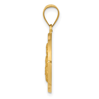 14k Yellow Gold Polished and Satin St. Thomas More Hollow Medal Pendant
