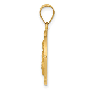 14k Yellow Gold Polished and Satin St. Thomas More Hollow Medal Pendant