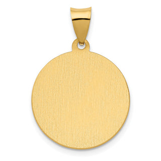 14k Yellow Gold Polished and Satin St. Thomas More Hollow Medal Pendant