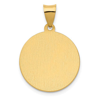 14k Yellow Gold Polished and Satin St. Thomas More Hollow Medal Pendant