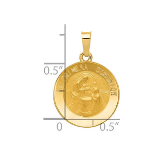 14k Yellow Gold Polished and Satin Spanish 1st Communion Medal Pendant XR1699