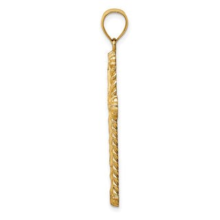 14k Yellow Gold Diamond-Cut Cross Pendant XR1703