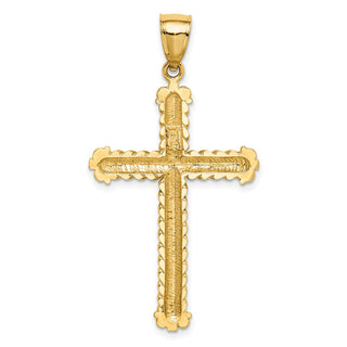 14k Yellow Gold Diamond-Cut Cross Pendant XR1703