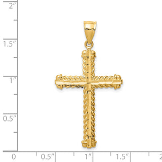 14k Yellow Gold Diamond-Cut Cross Pendant XR1703