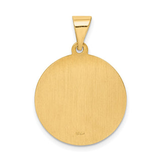 14k Yellow Gold Hollow Polish/Satin Round Spanish Perpetuo Socorro Medal Pendant