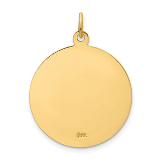 14K Yellow Gold Solid Polished/Satin Round St. Florian Medal Pendant