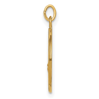 14K Yellow Gold Solid Polished/Satin Small St. Florian Medal Pendant