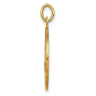 14K Yellow Gold Solid Polished/Satin Medium St. Florian Medal Pendant