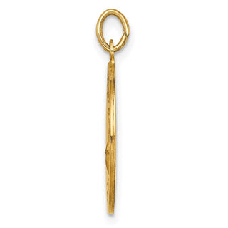 14K Yellow Gold Solid Polished/Satin Medium St. Florian Medal Pendant