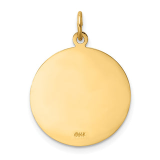 14K Yellow Gold Solid Polished/Satin Medium St. Florian Medal Pendant
