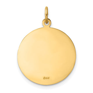 14K Yellow Gold Solid Polished/Satin Medium St. Florian Medal Pendant