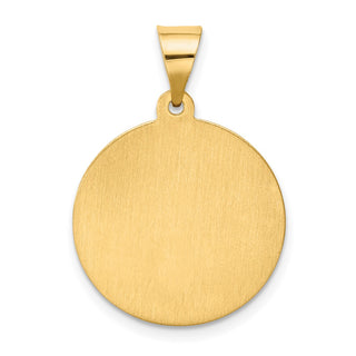 14k Yellow Gold Hollow Polished/Satin Round St. Magdalena Medal Pendant