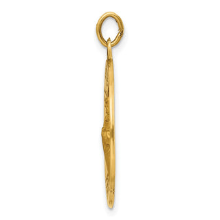 14K Yellow Gold Solid Polished/Satin Medium Round St. Jude Thaddeus Medal Pendant