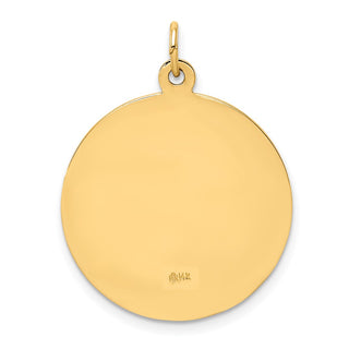 14K Yellow Gold Solid Polished/Satin Medium Round St. Jude Thaddeus Medal Pendant