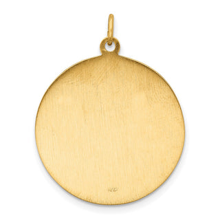 14K Yellow Gold Solid Polished/Satin Large Round St. Jude Thaddeus Medal Pendant