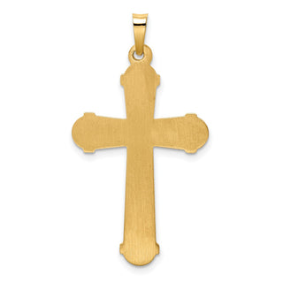 14K Yellow Gold Hollow Polished Cross Pendant