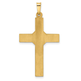 14k Two-tone Gold Hollow Polished Center X Crucifix Pendant