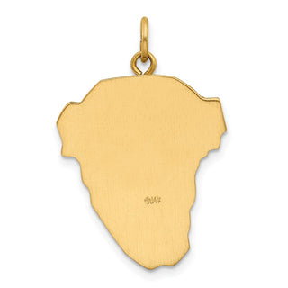 14K Yellow Gold Hollow Polished/Satin w/Rhodium Large Jesus Medal Pendant