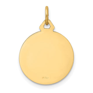 14K Yellow Gold Polished/Satin Small Round Jesus Medal Pendant