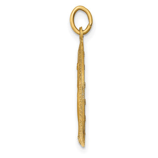 14K Yellow Gold Solid Polished and Satin Oval Miraculous Medal Pendant