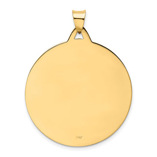 14K Yellow Gold Solid Polished/Satin Large Raised Round Milagrosa Medal Pendant