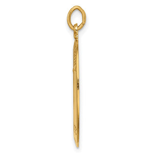 14K Yellow Gold Solid Polished/Satin Oval St. Anthony Medal Pendant
