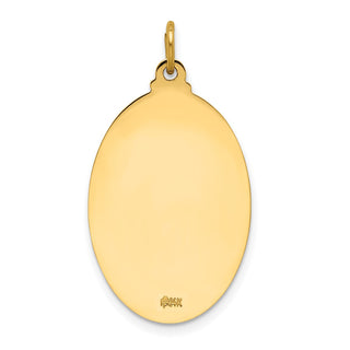 14K Yellow Gold Solid Polished/Satin Oval St. Anthony Medal Pendant