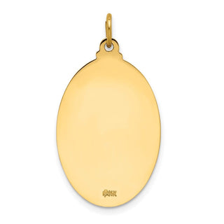 14K Yellow Gold Solid Polished/Satin Oval St. Anthony Medal Pendant