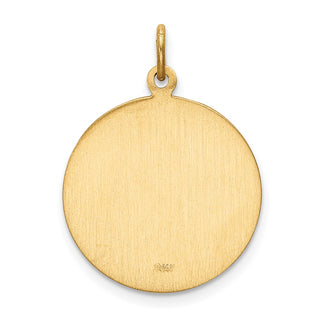 14K Yellow Gold Solid Polished/Satin Small Round St. Christopher Medal Pendant XR1794