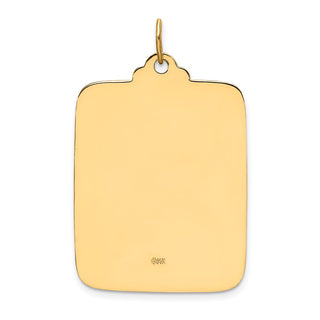 14K Yellow Gold Solid Polished/Satin Large Rectangle St. Christopher Medal Pendant