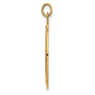 14K Yellow Gold Solid Polished/Satin Medium Round Disc St. Christopher Medal Pendant