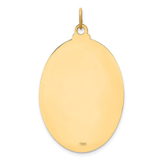 14k Yellow Gold Solid Beaded Edge St. Christopher Medal Pendant - 41.3 x 25mm, Polished, Satin & Engravable