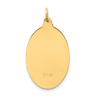 14K Yellow Gold Solid Polished/Satin Medium Oval St. Christopher Medal Pendant XR1802