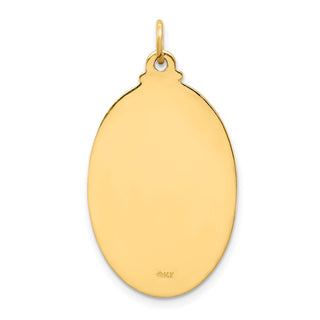 14K Yellow Gold Solid Polished/Satin Medium Oval St. Christopher Medal Pendant XR1803