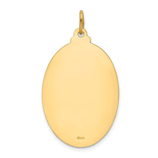 14K Yellow Gold Solid Polished/Satin Large Oval St. Christopher Medal Pendant XR1804