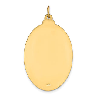 14K Yellow Gold Solid Polished/Satin Large Oval St. Christopher Medal Pendant XR1805