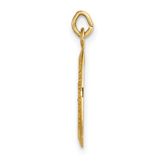 14K Yellow Gold Solid Polished/Satin Extra Small Oval St. Christopher Medal Pendant