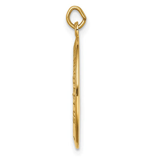 14K Yellow Gold Solid Polished/Satin Small Oval St. Christopher Medal Pendant