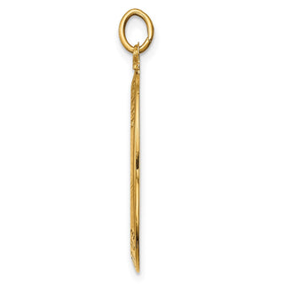 14K Yellow Gold Solid Polished/Satin Oval St. Joseph Medal Pendant