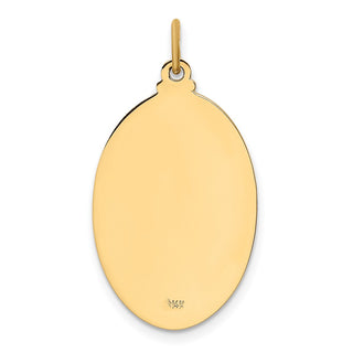 14K Yellow Gold Solid Polished/Satin Oval St. Joseph Medal Pendant
