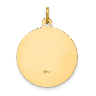 14K Yellow Gold Solid Polished/Satin Small Round St. Joseph Medal Pendant