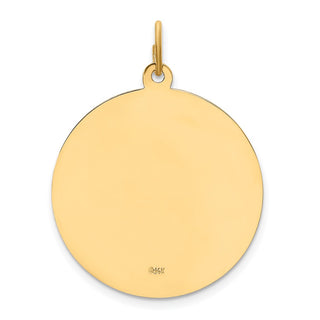 14K Yellow Gold Solid Polished/Satin Large Round St. Joseph Medal Pendant