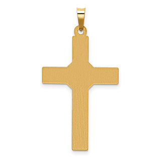 14K Yellow Gold Hollow Polished Center X Cross Pendant