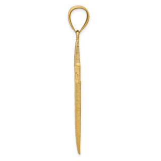 14k Yellow Gold Diamond-Cut Cross Pendant XR1825